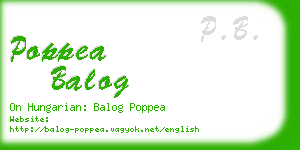 poppea balog business card